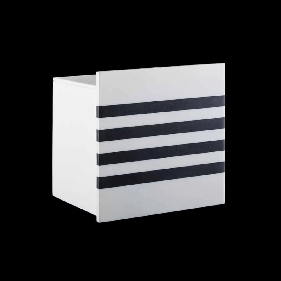 Portarotolo da Bagno in Corian Bianco o con Inserti Neri Design Italiano - Elono Viadurini