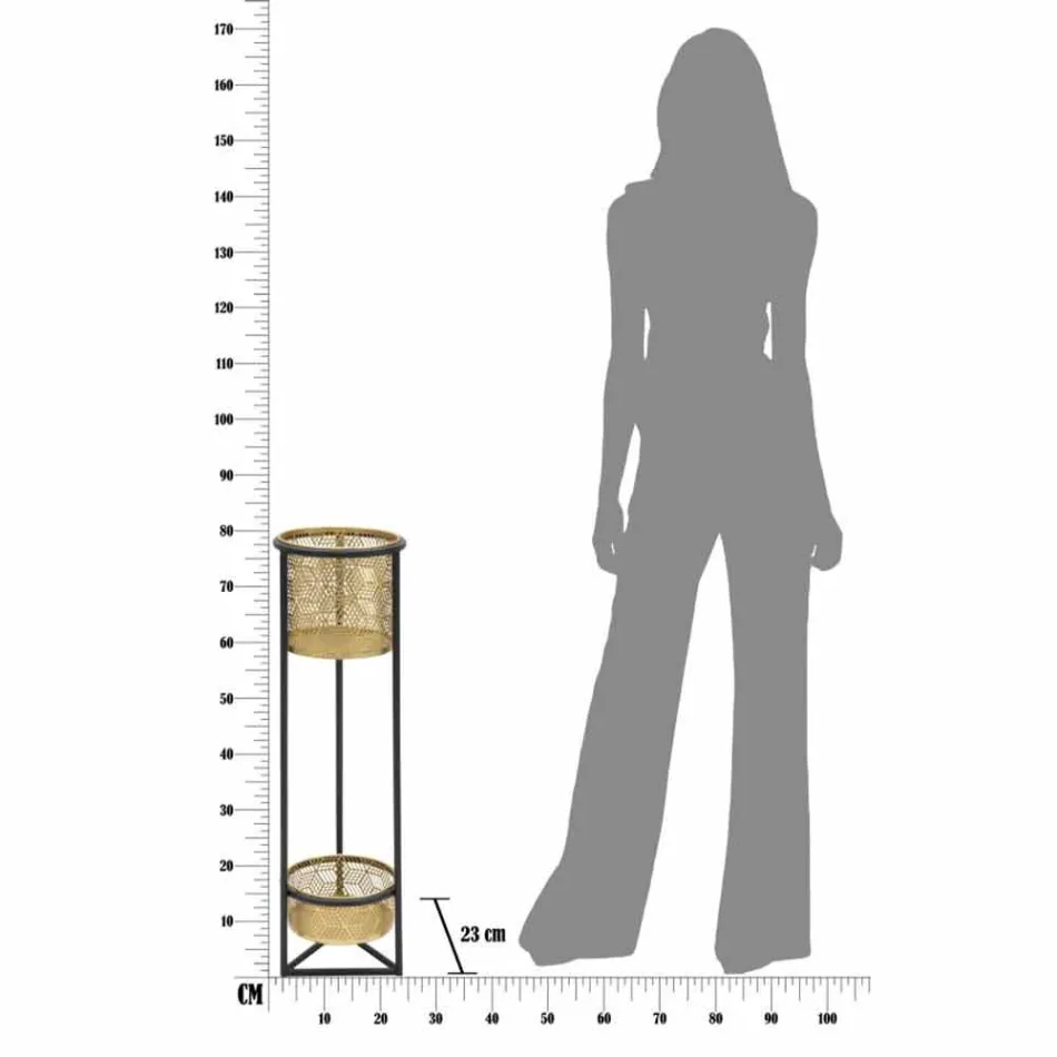 Portavasi Doppio Rotondo in Ferro di Design Moderno - Addie Viadurini