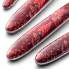 Posate in Acciaio e Plastica Decoro Arabesco Colorato 24 Pz - Alessandra Viadurini