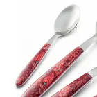 Posate in Acciaio e Plastica Decoro Arabesco Colorato 24 Pz - Alessandra Viadurini