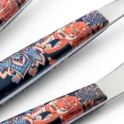 Posate in Acciaio e Plastica Decoro Colorato con Tigre 24 Pz - Alessandra Viadurini