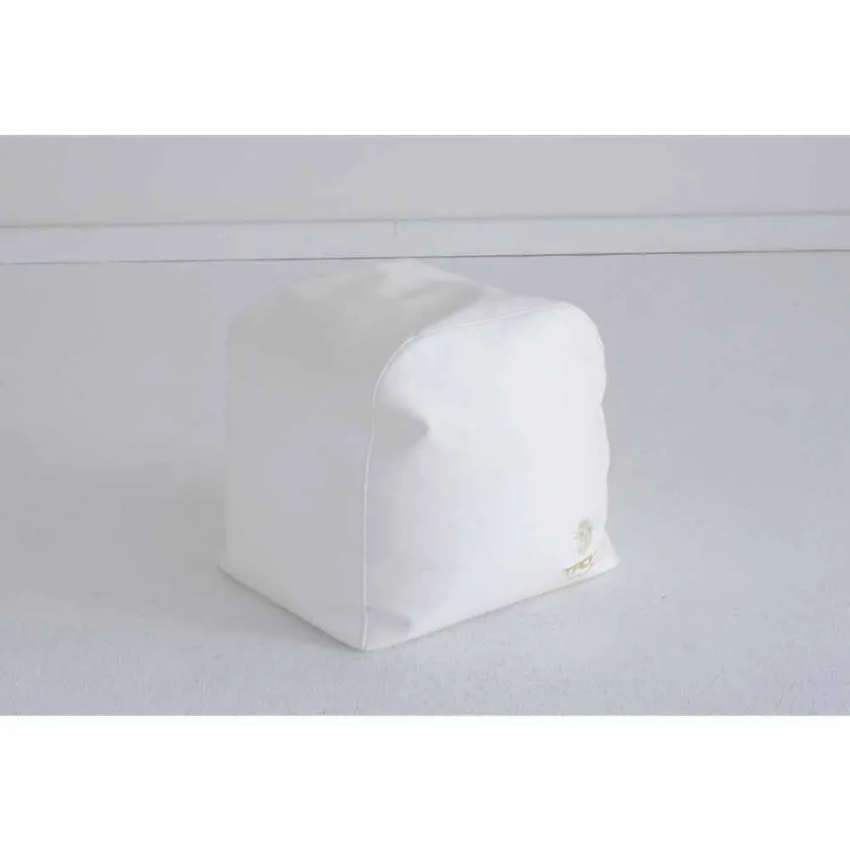 Pouf Cloud Trona di design in ecopelle nautica bianca made in Italy Viadurini