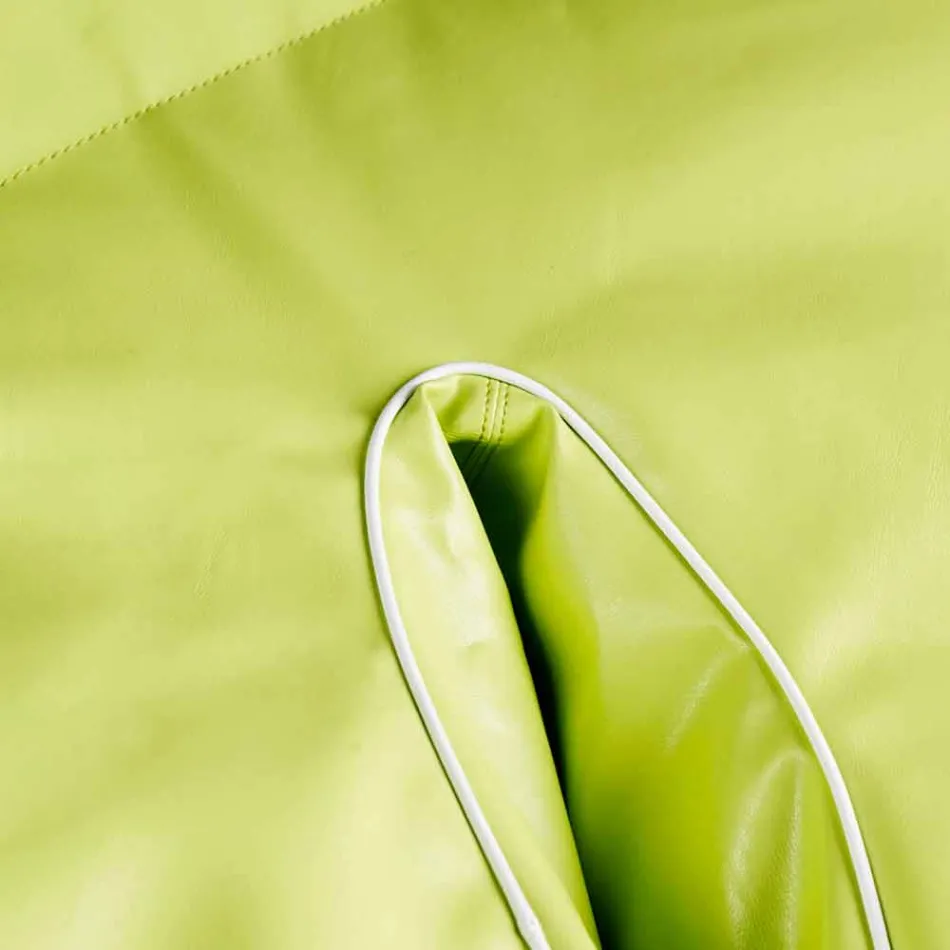 Pouf da esterno e interno in ecopelle nautica idrorepellente Philo Viadurini