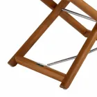 Pouf da Esterno in Legno Opaco Naturale o Nero e Cuscino, Made in Italy - Suzana Viadurini