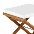 Pouf da Esterno in Legno Opaco Naturale o Nero e Cuscino, Made in Italy - Suzana Viadurini