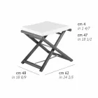 Pouf da Esterno in Legno Opaco Naturale o Nero e Cuscino, Made in Italy - Suzana Viadurini