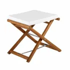 Pouf da Esterno in Legno Opaco Naturale o Nero e Cuscino, Made in Italy - Suzana Viadurini