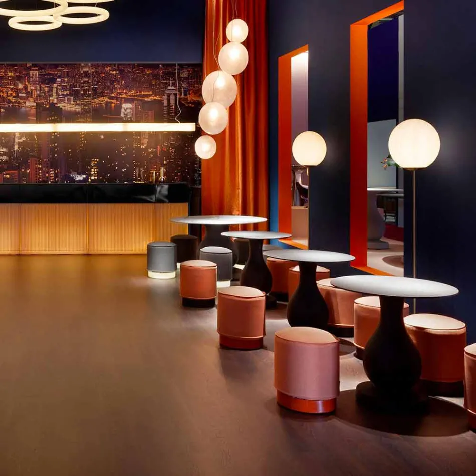 Pouf da Esterno, in Polietilene e Tessuto o Pelle - Mara Slide Viadurini