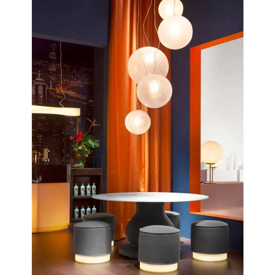 Pouf da Esterno, in Polietilene e Tessuto o Pelle - Mara Slide Viadurini