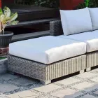 Pouf da esterno moderno in polietilene grigio-taupe Jaco, fatto a mano Viadurini