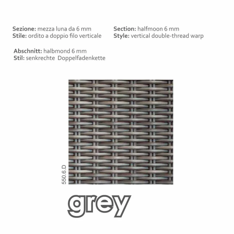 Pouf da esterno moderno in polietilene grigio-taupe Jaco, fatto a mano Viadurini