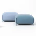 Pouf da Giardino Imbottito e Rivestito in Tessuto Made in Italy - Burro Viadurini