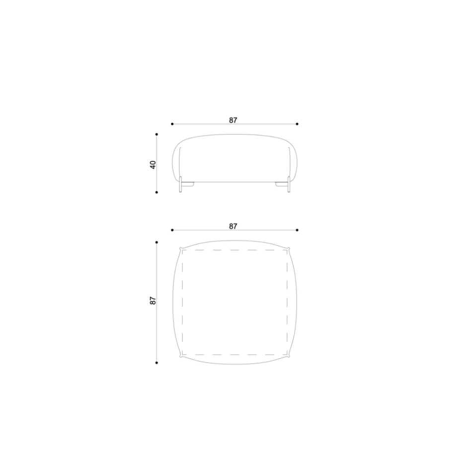 Pouf da Giardino Imbottito e Rivestito in Tessuto Made in Italy - Burro Viadurini