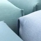 Pouf da Giardino in Tessuto con Piedi in Metallo Made in Italy - Burro Viadurini