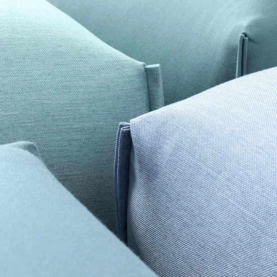 Pouf da Giardino in Tessuto con Piedi in Metallo Made in Italy - Burro Viadurini