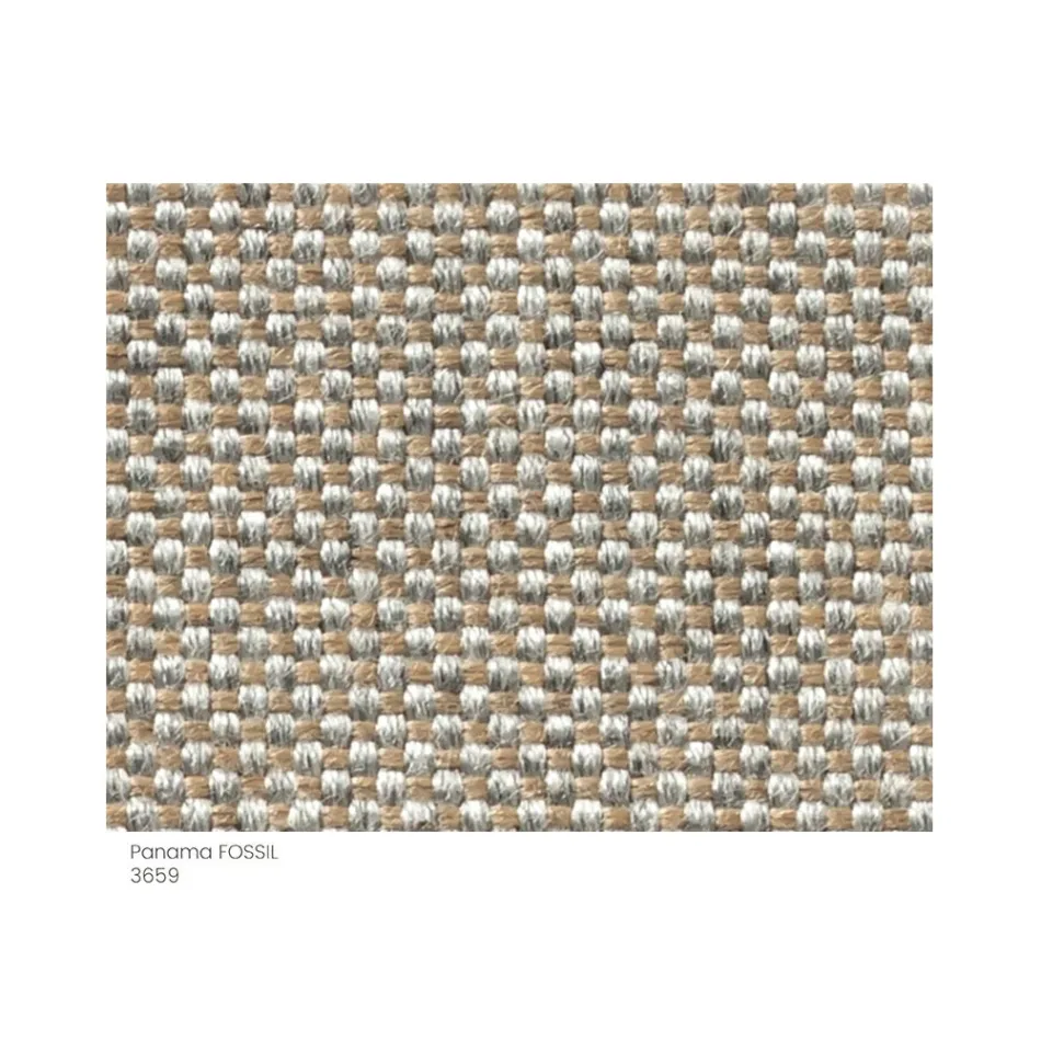 Pouf da Giardino in Tessuto con Piedi in Metallo Made in Italy - Burro Viadurini