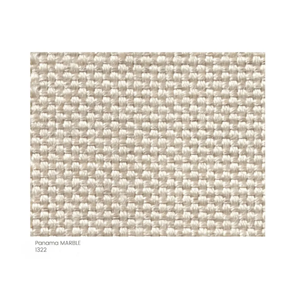 Pouf da Giardino in Tessuto con Piedi in Metallo Made in Italy - Burro Viadurini