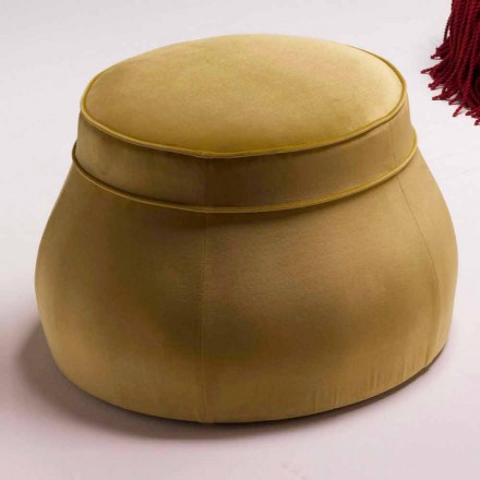 Pouf da salotto imbottito design classico di lusso made in Italy Simon Viadurini