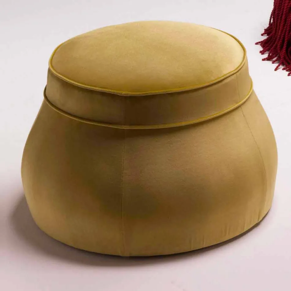Pouf da salotto imbottito design classico di lusso made in Italy Simon Viadurini