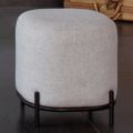 Pouf da Soggiorno in Tessuto Grigio e Struttura in Metallo - Nidaro