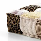 Pouf di Design Etnico Quadrato in Tessuto Patchwork o Velluto – Fibra Viadurini