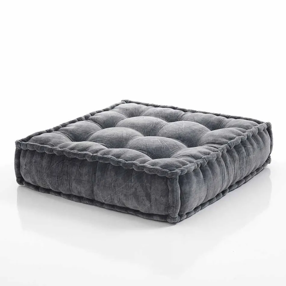 Pouf di Design Etnico Quadrato in Tessuto Patchwork o Velluto – Fibra Viadurini