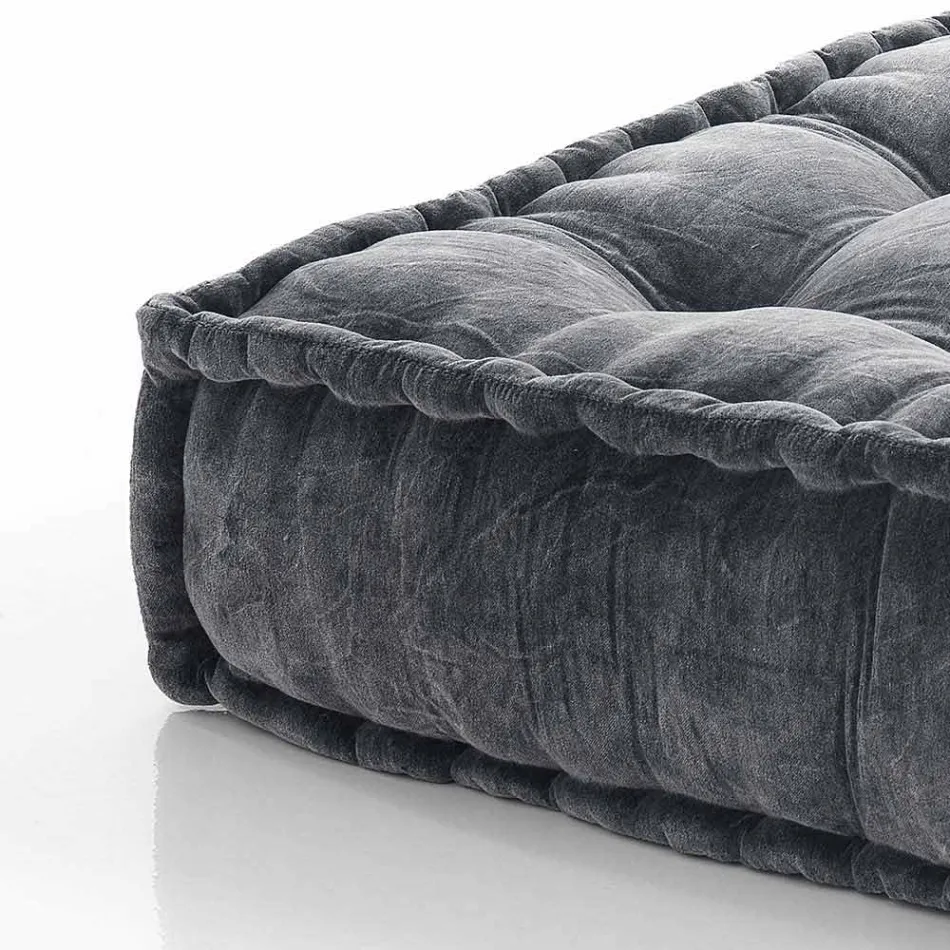 Pouf di Design Etnico Quadrato in Tessuto Patchwork o Velluto – Fibra Viadurini