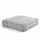 Pouf di Design Etnico Quadrato in Tessuto Patchwork o Velluto – Fibra Viadurini