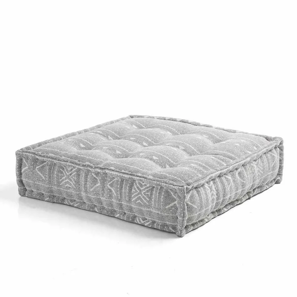 Pouf di Design Etnico Quadrato in Tessuto Patchwork o Velluto – Fibra Viadurini