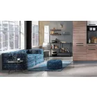 Pouf di Design Etnico Quadrato in Tessuto Patchwork o Velluto – Fibra Viadurini