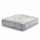 Pouf di Design Etnico Quadrato in Tessuto Patchwork o Velluto – Fibra Viadurini