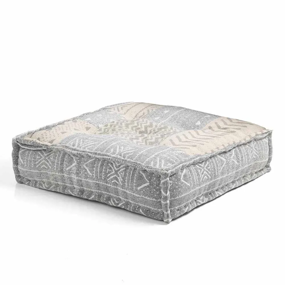 Pouf di Design Etnico Quadrato in Tessuto Patchwork o Velluto – Fibra Viadurini