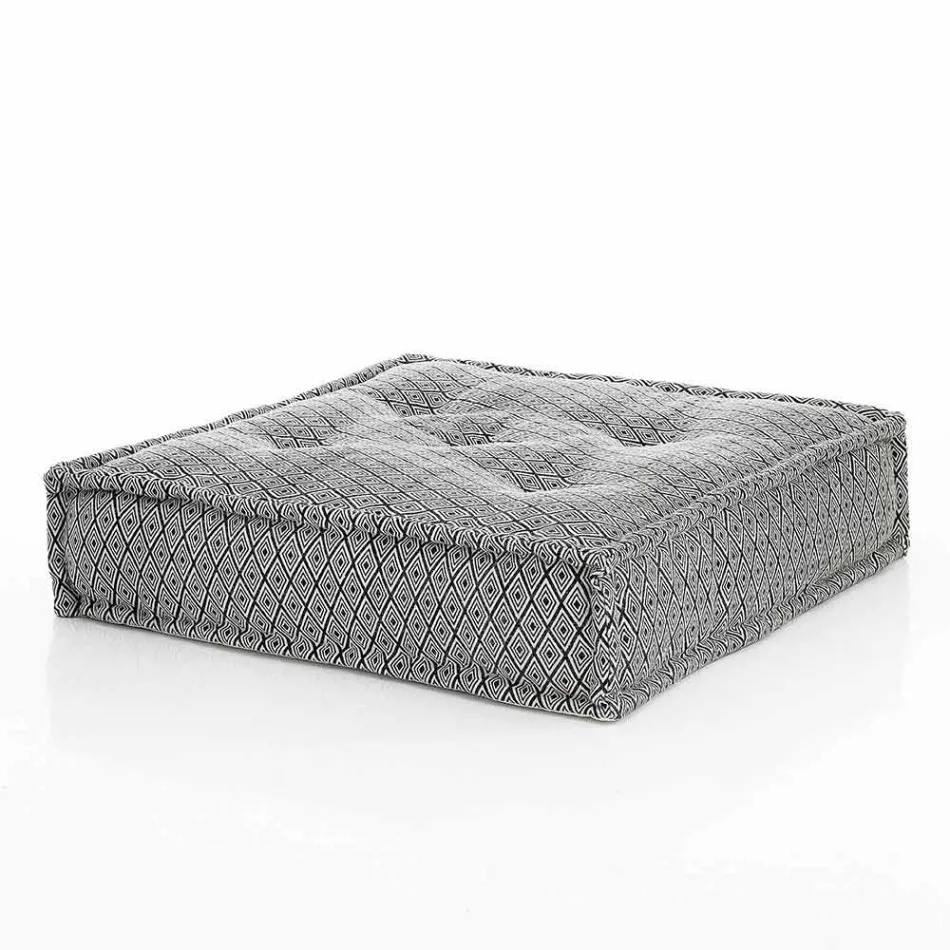 Pouf di Design Etnico Quadrato in Tessuto Patchwork o Velluto – Fibra Viadurini