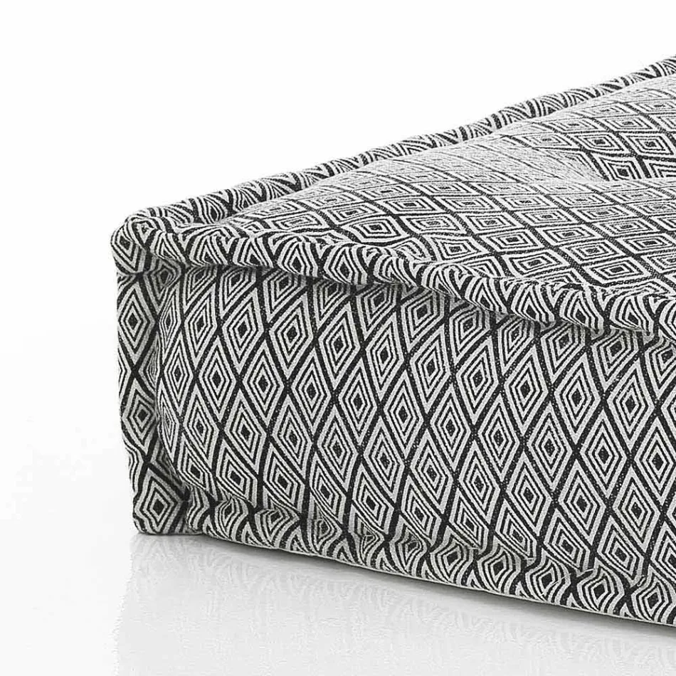 Pouf di Design Etnico Quadrato in Tessuto Patchwork o Velluto – Fibra Viadurini