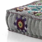 Pouf di Design Etnico Quadrato in Tessuto Patchwork o Velluto – Fibra Viadurini