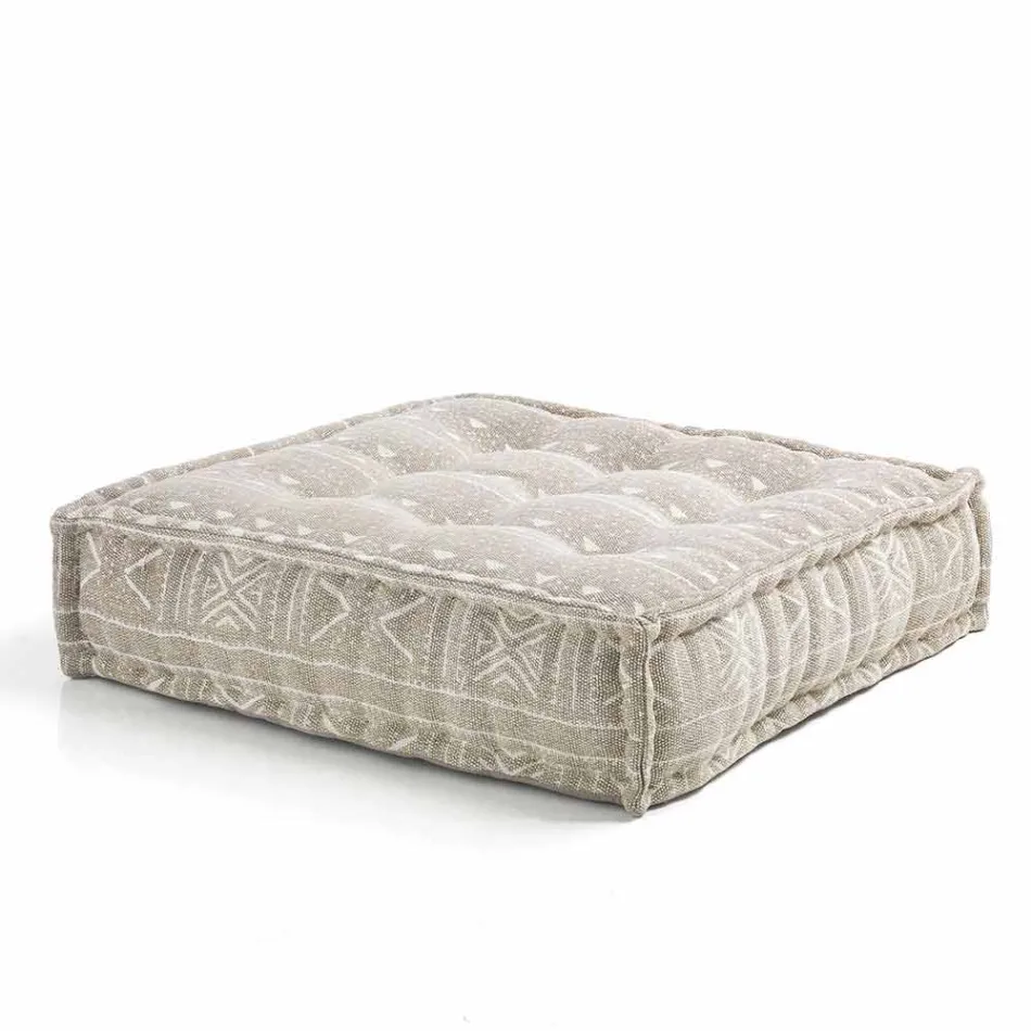 Pouf di Design Etnico Quadrato in Tessuto Patchwork o Velluto – Fibra Viadurini