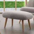 Pouf di design legno faggio e tessuto moderno fatto in Italia Arezzo Viadurini