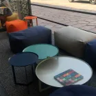 Pouf Morbido Ottomano Rettangolare da Interno ed Esterno in Tessuto - Naemi Viadurini