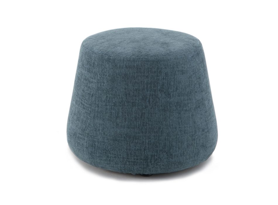 Chilihom Set Di 2 Pouf Rotondi Con Contenitore – Velluto Bordeaux, Sostiene 136 Kg, Poggiapiedi Multiuso E Tavolino Per Soggiorno E Camera - 3