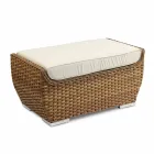 Pouf Panca da Esterno in Rattan Sintetico Intrecciato Design di Lusso - Yves Viadurini
