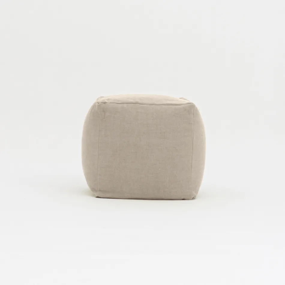 Pouf per il Giardino in Tessuto Outdoor Color Melange Beige - Maestrale Viadurini