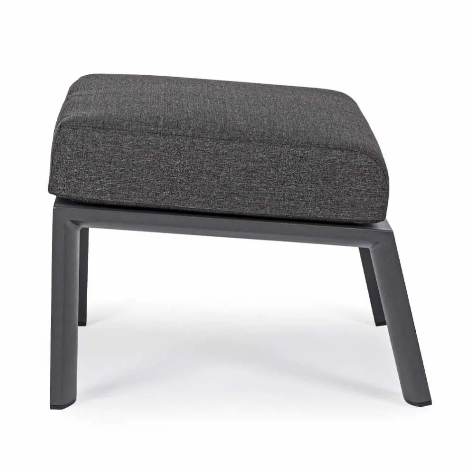 Pouf Poggiapiedi in Tessuto Sfoderabile e Alluminio Verniciato - Nathy Viadurini