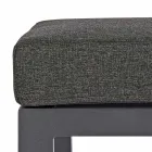 Pouf Poggiapiedi in Tessuto Sfoderabile e Alluminio Verniciato - Nathy Viadurini