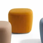Pouf Poggiapiedi Quadrato Imbottito e Rivestito in Tessuto Made in Italy - Marli Viadurini