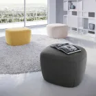 Pouf Poggiapiedi Quadrato Imbottito e Rivestito in Tessuto Made in Italy - Marli Viadurini