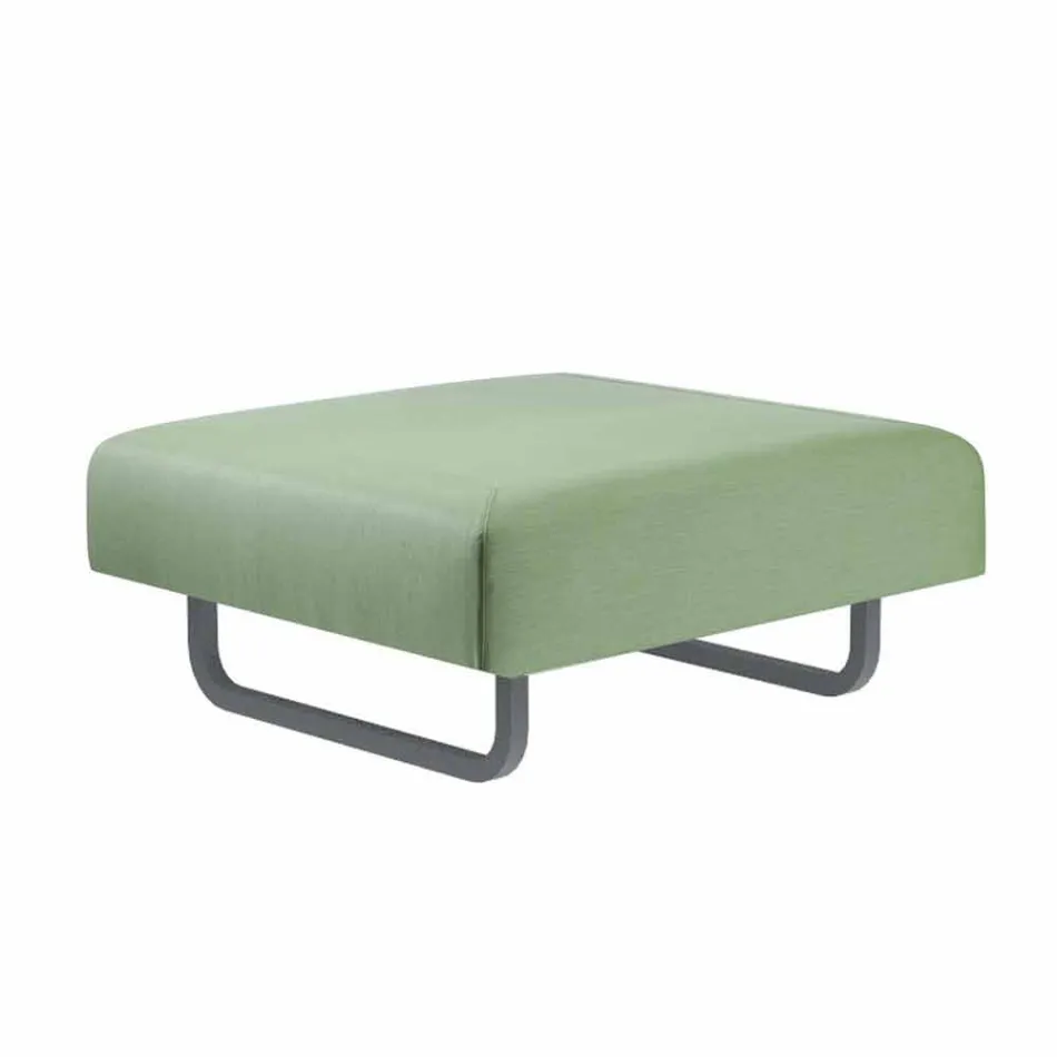 Pouf Quadrato da Esterno di Design in Metallo e Tessuto Made in Italy - Selia Viadurini