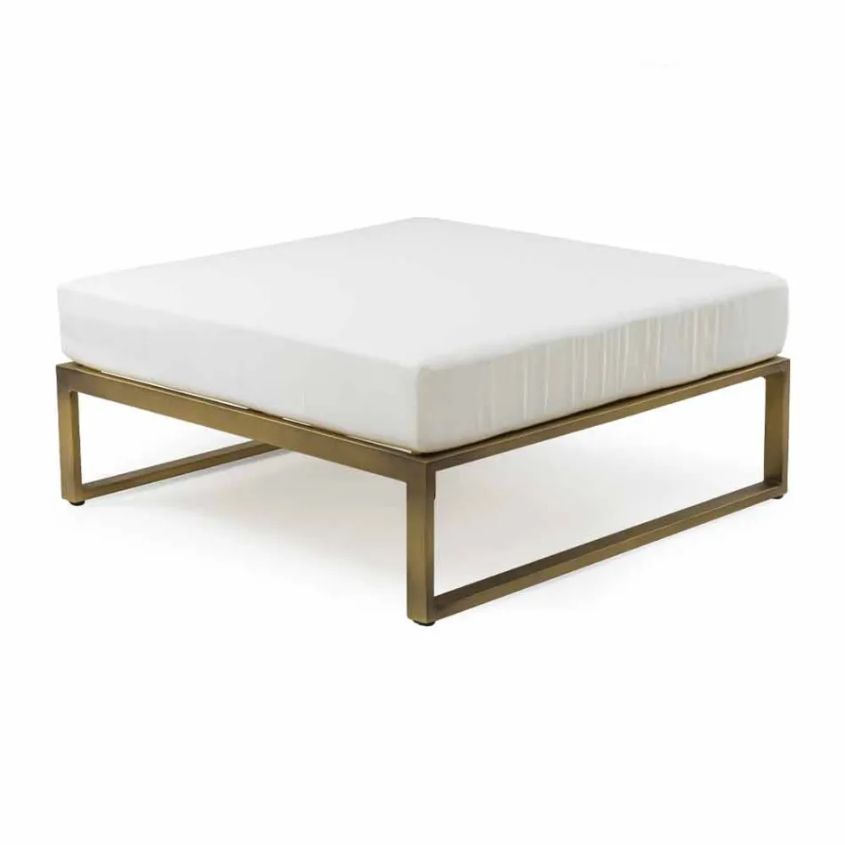 Pouf Quadrato da Esterno in Alluminio 3 Finiture Design di Lusso - Julie Viadurini