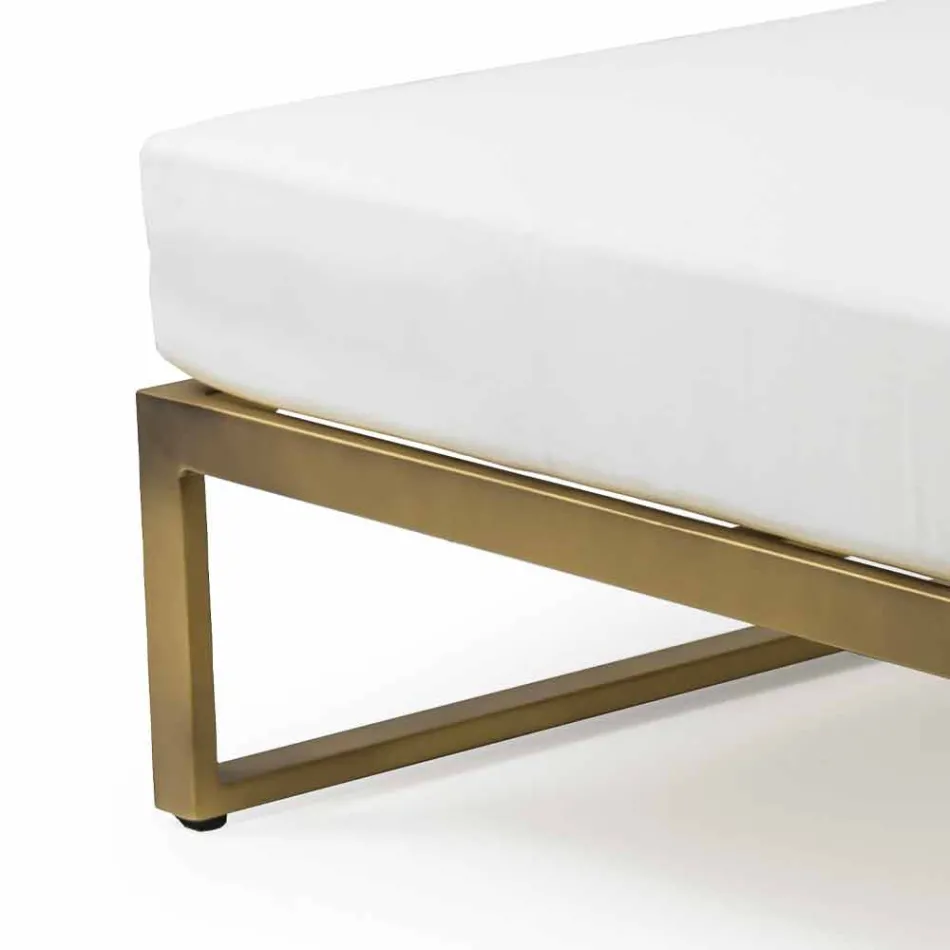 Pouf Quadrato da Esterno in Alluminio 3 Finiture Design di Lusso - Julie Viadurini