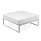 Pouf Quadrato da Esterno in Alluminio 3 Finiture Design di Lusso - Julie Viadurini