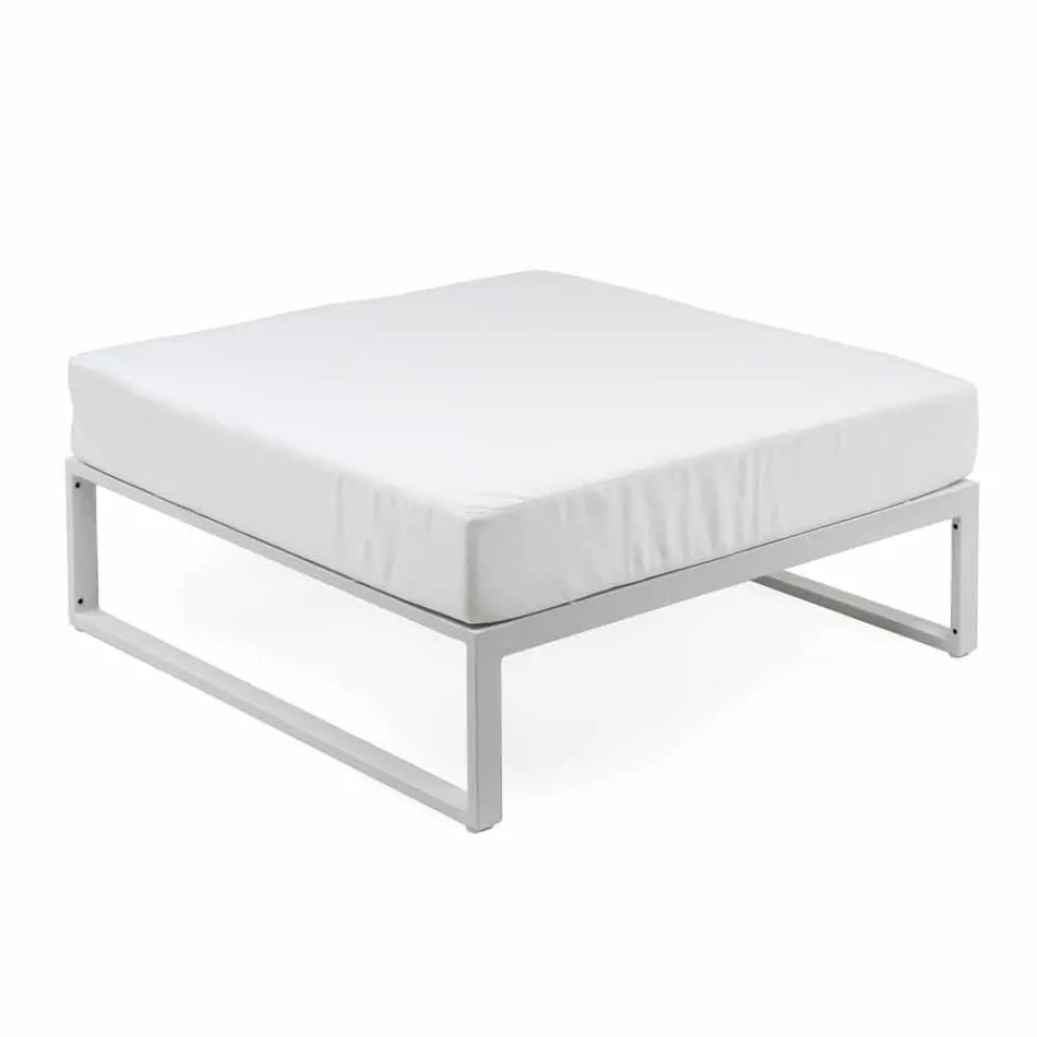 Pouf Quadrato da Esterno in Alluminio 3 Finiture Design di Lusso - Julie Viadurini